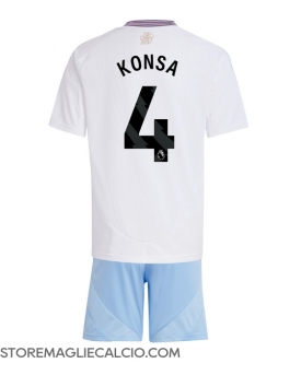 Aston Villa Ezri Konsa #4 Maglia Gara Trasferta Repliche 2024-25 Bambino
